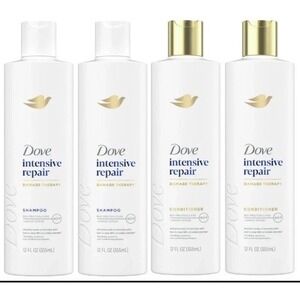 Dove Intensive Repair Damage Therapy Shampoo &Conditioner Amino Serum 12oz-4Pack
